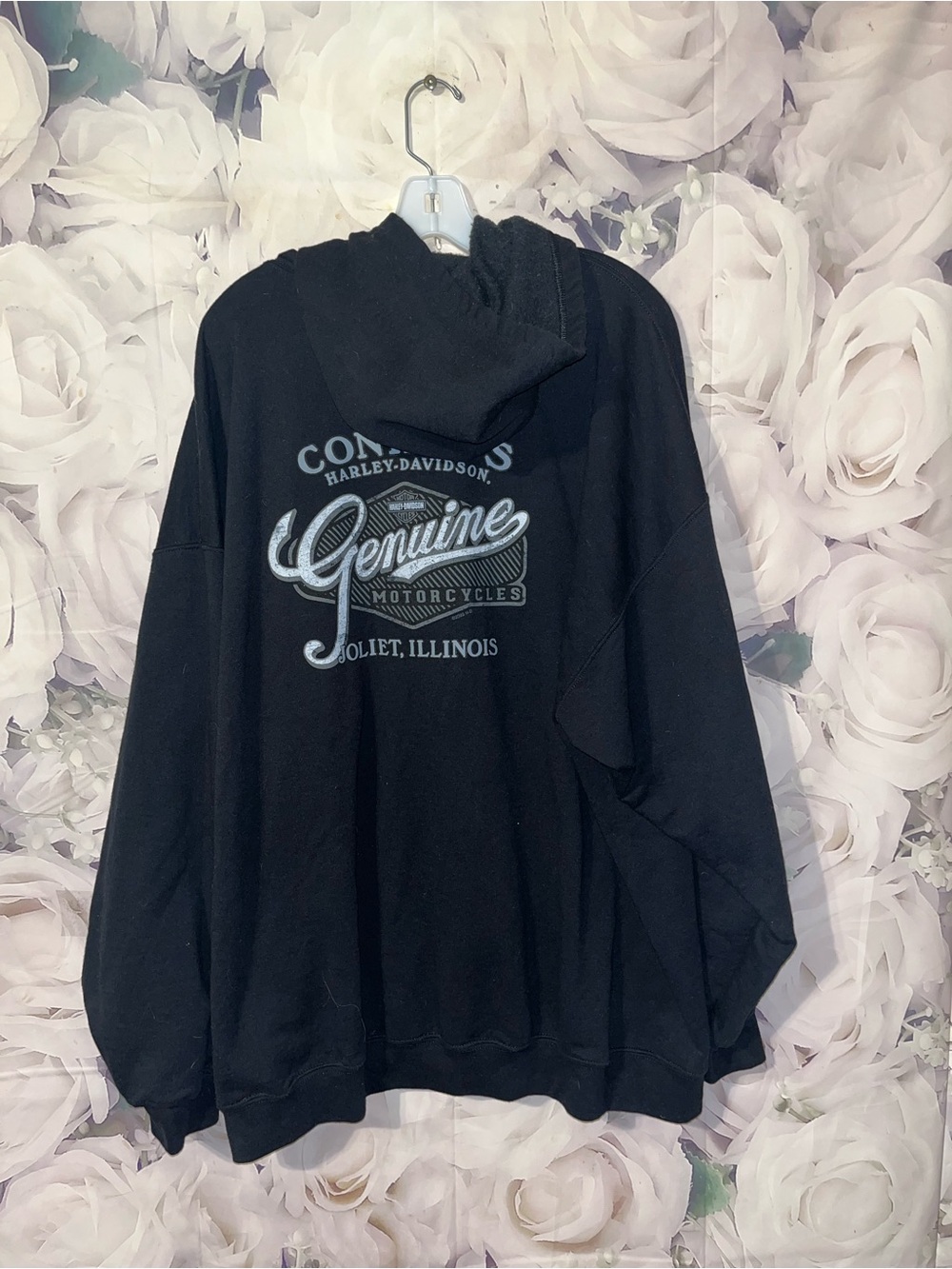 Harley Davidson Full Zip Hoodie Mens 3XL Black  Sweatshirt Biker Bar & Shield